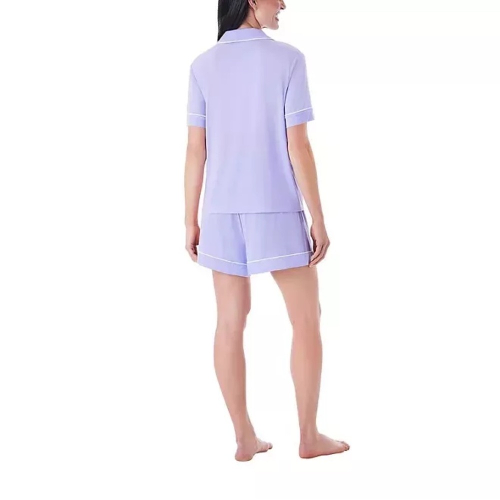 New Purple Pajama Set with Short Sleeves and Elastic Waistband New Choose Size - Picture 3 of 6